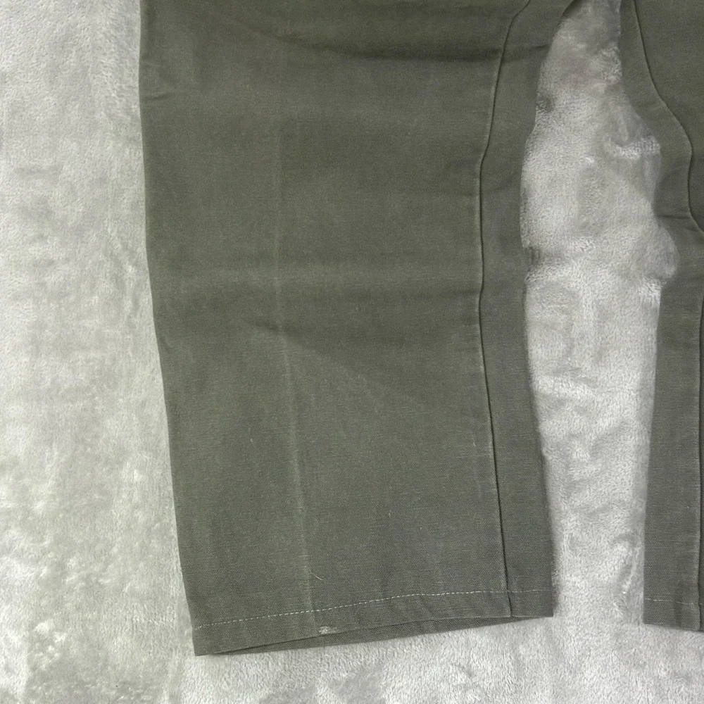 VTG Dickies Carpenter Pants Mens 36x30 Green Canvas Relaxed Fit Workwear Utility